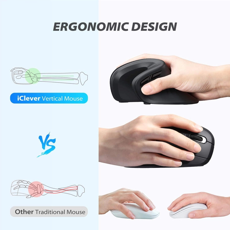 Ergonomic Wireless Mouse | Reduce Wrist Strain